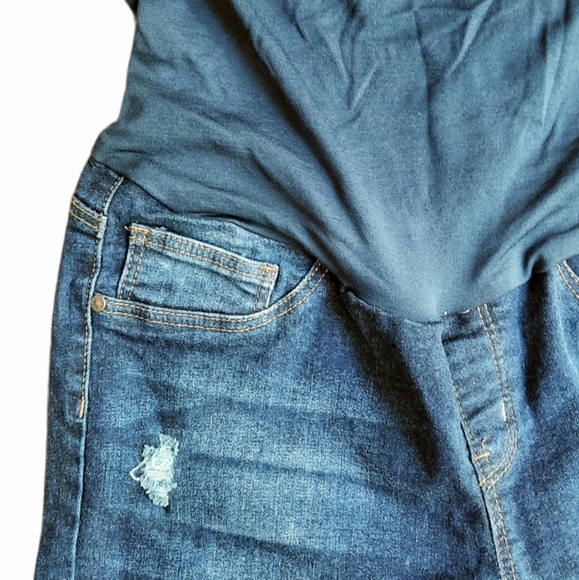 Bella Vida Maternity Full Panel Distressed Skinny - Picture 5 of 6